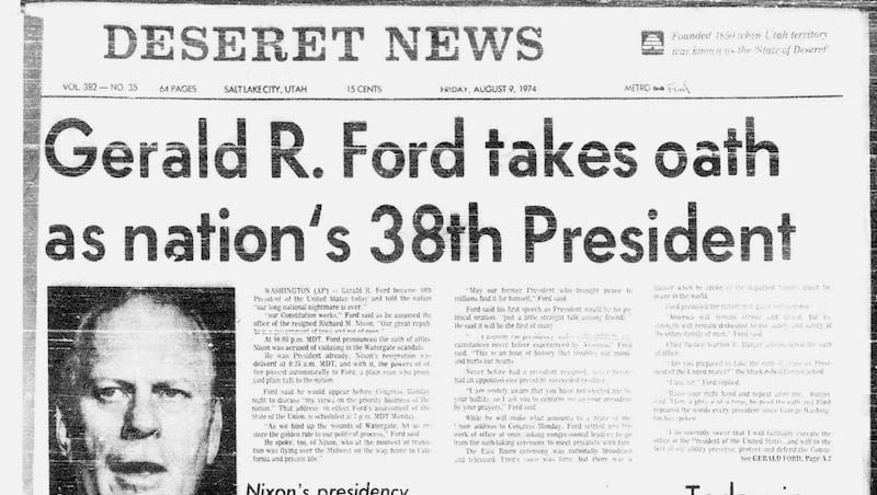 Deseret News archives: Nixon resigns, Gerald R. Ford becomes U.S. president