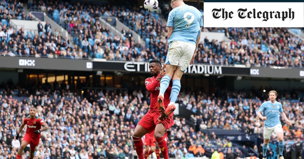 Erling Haaland's freakish scoring spree summed up by otherworldly leap for second of four goals