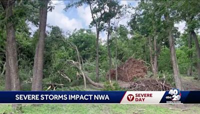 Severe weather rolled across the area Friday night, leaving damage in Northwest Arkansas and the River Valley