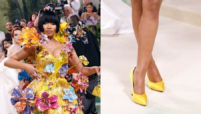 Nicki Minaj Goes Bold in Yellow with Pointed Pumps on the 2024 Met Gala Red Carpet