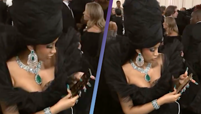 Cardi B fans concerned about her safety after Met Gala livestream accidentally leaked phone screen