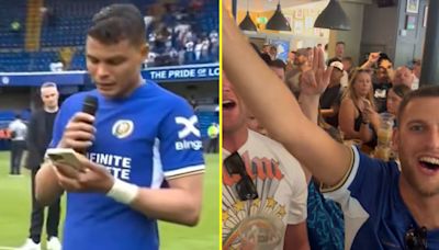 Belle Silva serenaded by Chelsea fans in pub as Thiago reveals dream for kids