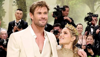 Chris Hemsworth and Elsa Pataky Look Like a Greek God and Goddess for 2024 Met Gala Debut (She's Wearing a Crown!)