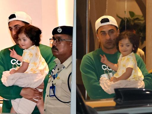 Ranbir Kapoor and Alia Bhatt’s daughter Raha flashes a big smile, kisses papa as the trio return to Mumbai; watch video