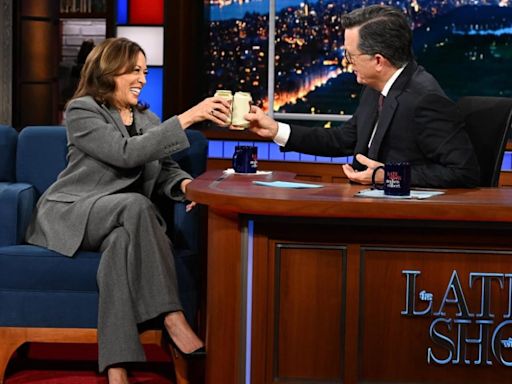 Trump Campaign Rages Over Kamala Harris’ Beer With Stephen Colbert