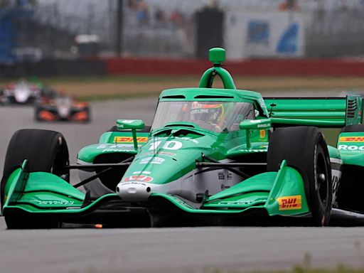 Palou, Rossi manage fast laps in rain-affected practice for IndyCar's hybrid engine at Mid-Ohio