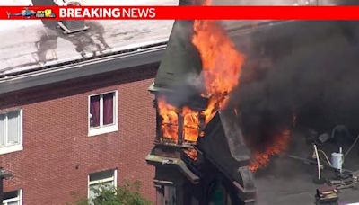 Fire engulfed building's cupola in Fells Point, SkyTeam 11 reports