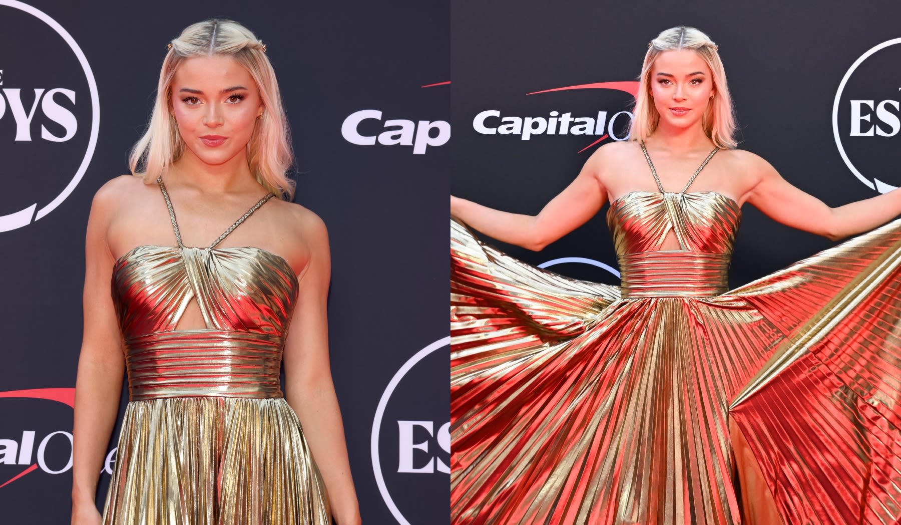 Livvy Dunne Goes for Gold in Disco-worthy Sherri Hill Dress for ESPY Awards 2024