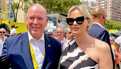 Princess Charlene of Monaco seen with Prince Albert at Tour De France