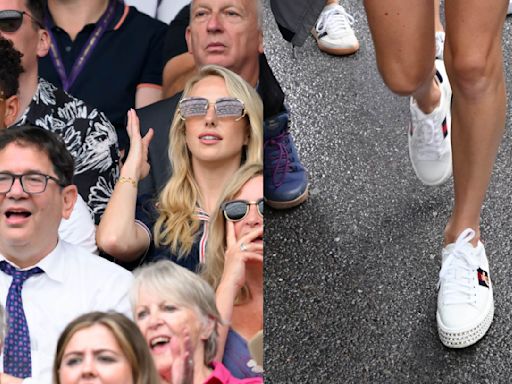 Brittany Mahomes Reps Gucci in Crystalized Platform Sneakers at Wimbledon 2024 With Patrick Mahomes