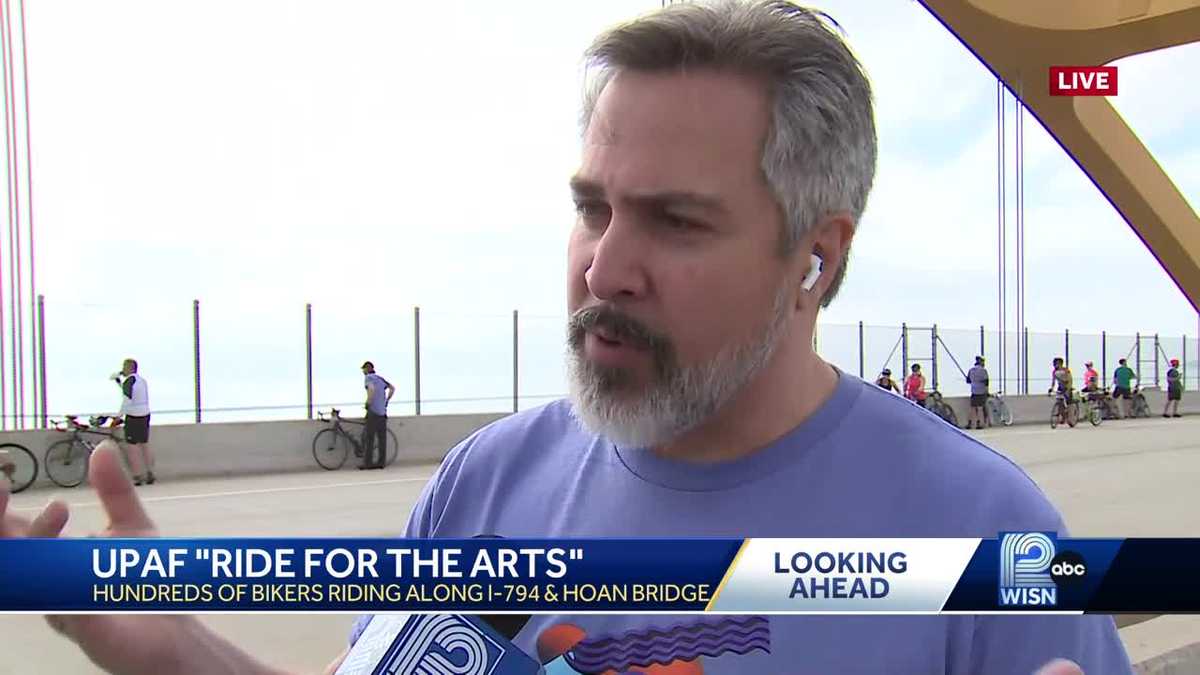 Hundreds of bikers ride along Milwaukee's lakefront for the UPAF Ride for the Arts