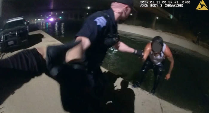 Fresno Police Rescue Domestic Violence Suspect After He Jumped into a Canal in Escape Attempt