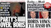 'Party's over': How the front pages saw Boris Johnson's no confidence vote
