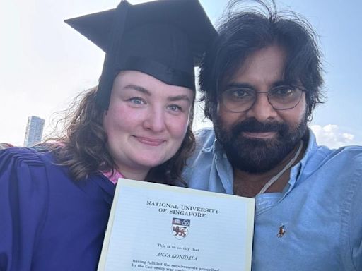 Pawan Kalyan's wife Anna Lezhneva rejoices as she receives Master of Arts Degree from University of Singapore