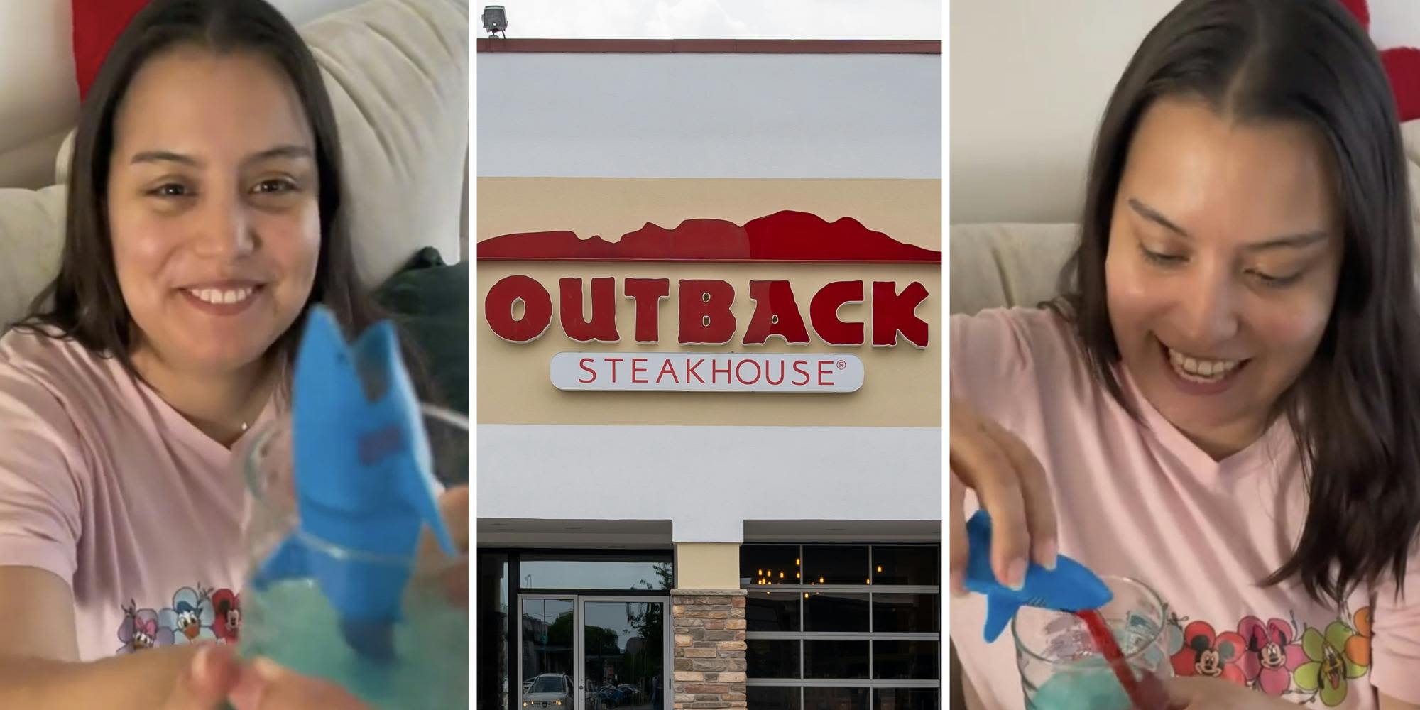 ‘I tried holding back my tears’: Outback Steakhouse customer has to make shark attack drink at home after server ruined it