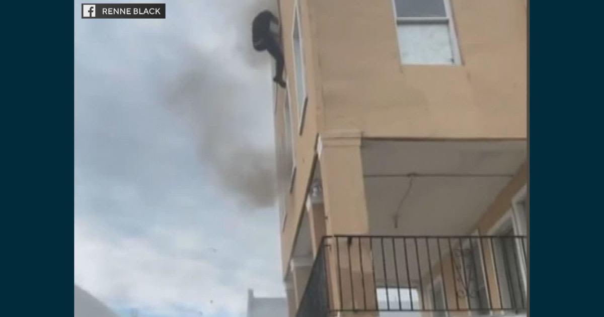 Man jumps out of window to escape Atlantic City fire, video shows