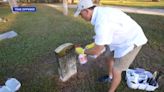 Man honors veterans by cleaning their headstones