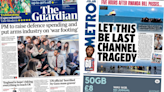 Newspaper headlines: Arms industry on 'war footing' and Channel tragedy