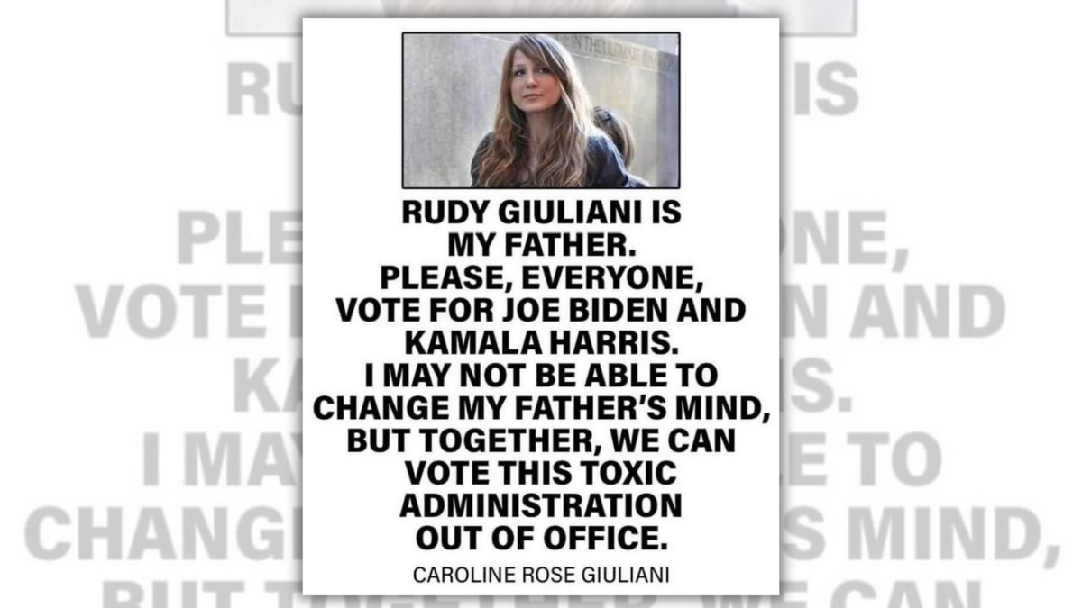 Fact Check: Rudy Giuliani's Daughter Was Quoted Urging People To Vote Biden and Calling Trump Administration 'Toxic.' Here Is the...