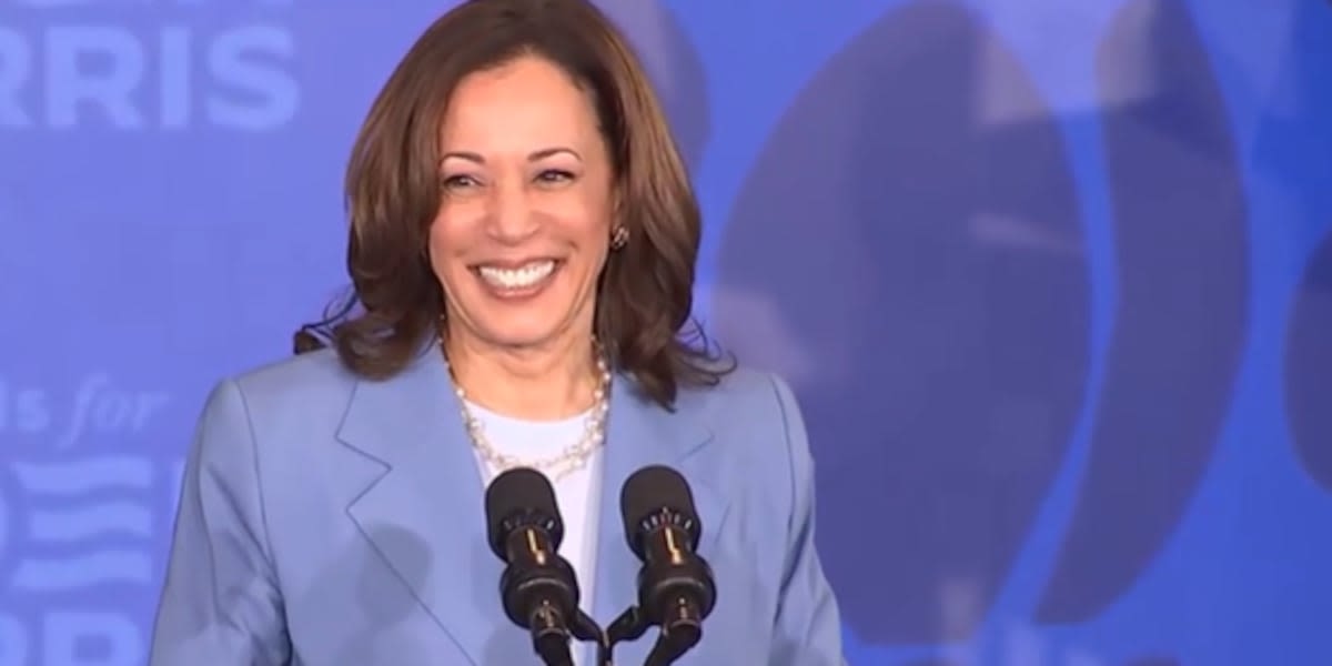 Vice President Kamala Harris reacts to endorsement by President Joe Biden