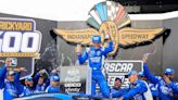 Larson makes late charge, wins 1st Brickyard 400