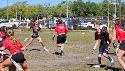 Get girls flag football in Pasco over the line