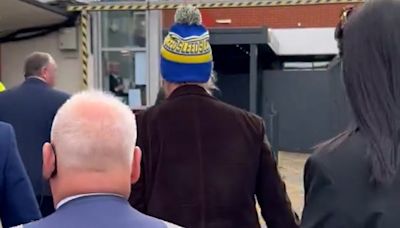 Hollywood legend dons Leeds United bobble hat as he arrives at Elland Road