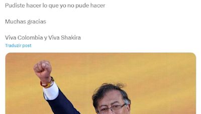 #Hashtag: 'Viva Colombia y Viva Shakira!': Petro reposta paródia de líder da Palestina
