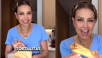 Thalía enseña a sus seguidores a preparar "flautas dietéticas", así le quedaron