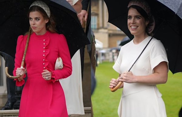 Princess Beatrice Brings a Pop of Crimson in Beulah London Dress to Buckingham Palace Garden Party With Princess Eugenie