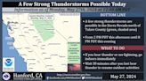 Weather Service Reports a Few Strong Thunderstorms Possible Today (Monday, May 27) for the Sierra Nevada and Foothills...