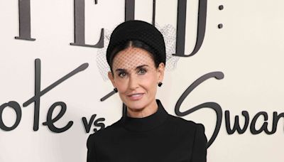 Demi Moore Channeled Jackie O. in an All-Black Outfit, Hat, and Veil