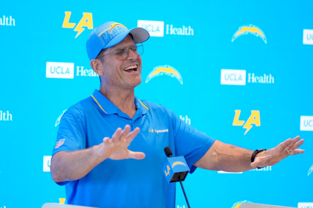 Jim Harbaugh: First day of Chargers’ training camp was ‘like being born’