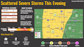 Sioux Falls will see a slight risk for severe thunderstorms Thursday night, NWS warns