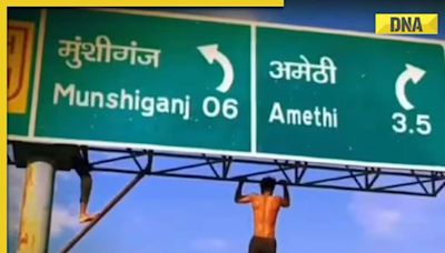 Man performs pull-ups on highway signboard, here's how UP Police reacted to viral video