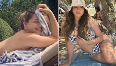 Kelly Brook stuns as she strips off to a bikini in the heatwave