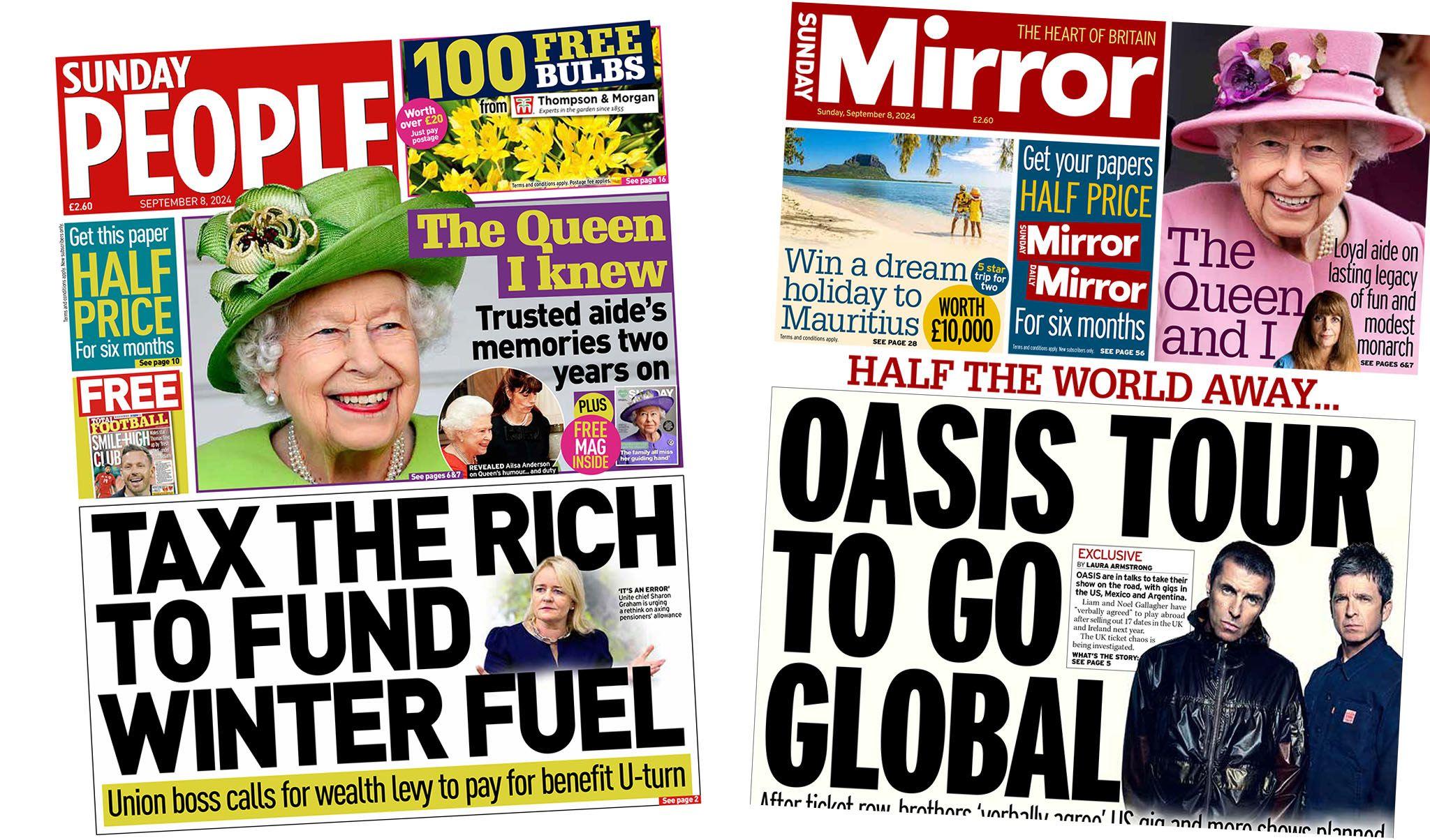 'Tax the rich to fund winter fuel', and Oasis go global