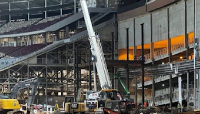 Crews work night shift on Doak Campbell Stadium construction