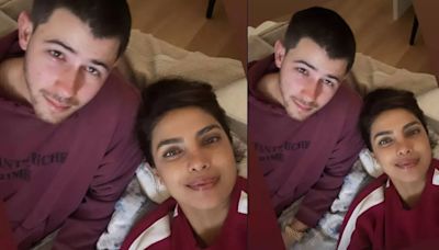 Priyanka Chopra lazy Saturday night with hubby Nick Jonas gives out couple goals - Pic - Times of India