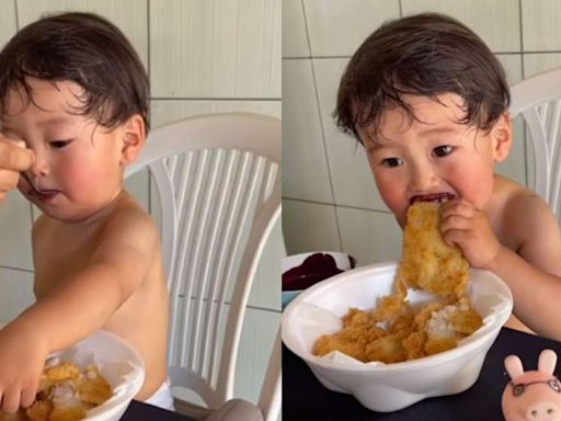 Bebê japonês viraliza ao provar açaí com peixe frito pela primeira vez; VÍDEO