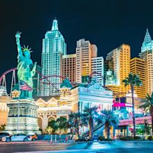 Las Vegas skyline illuminated at night, Nevada, USA - Travel Off Path