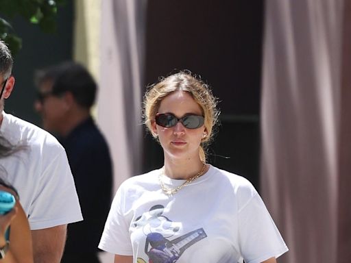 Jennifer Lawrence Bravely Steps Out in Millennial Socks