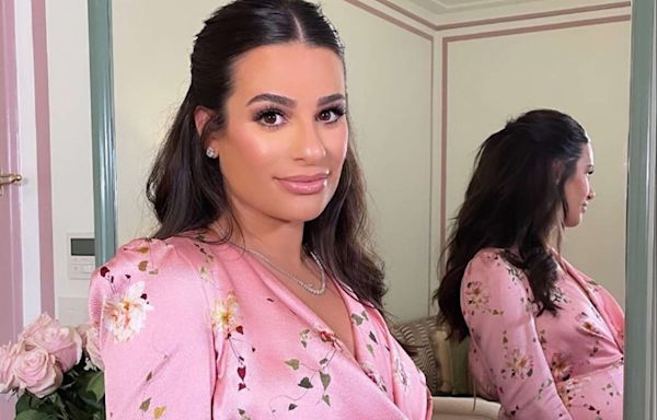 Lea Michele Glows in Pink Floral Gown at Baby Shower: 'Showered with So Much Love'