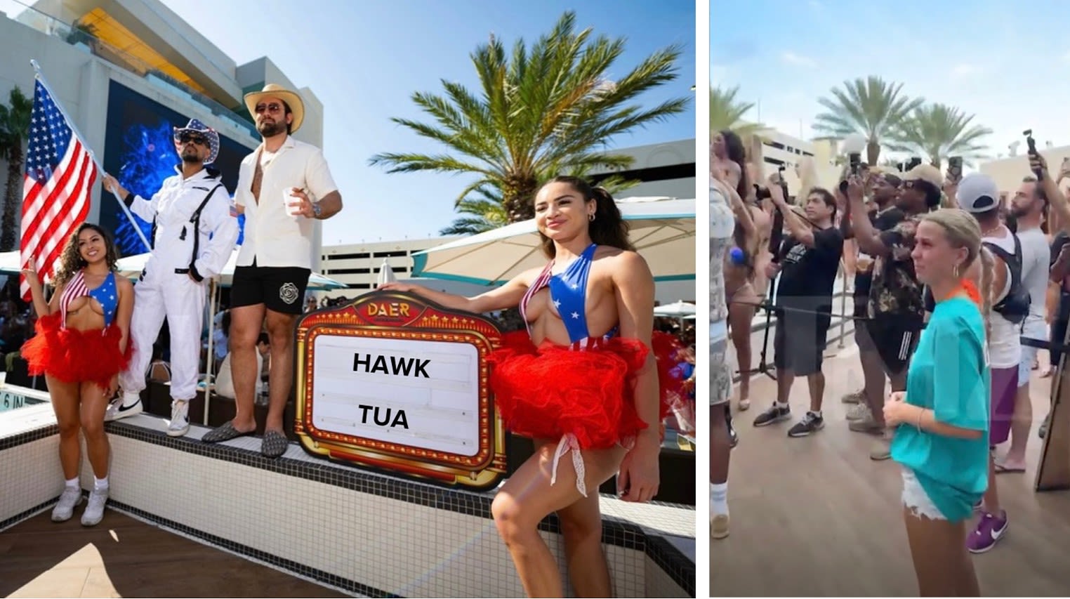 "Hawk Tuah Girl" Wears Tua Tagovailoa Jersey at Hard Rock Appearance