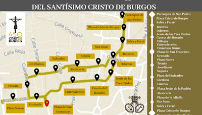 Estos son los horarios e itinerarios de la salida extraordinaria del Cristo de Burgos por el 450 aniversario