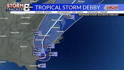 Virginia under state of emergency due to Tropical Storm Debby