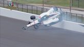 Nolan Siegel catches air in crash during practice for Indianapolis 500 qualifying