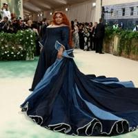 Actress Da'Vine Joy Randolph's dress merged a 1700s silhouette with modern denim