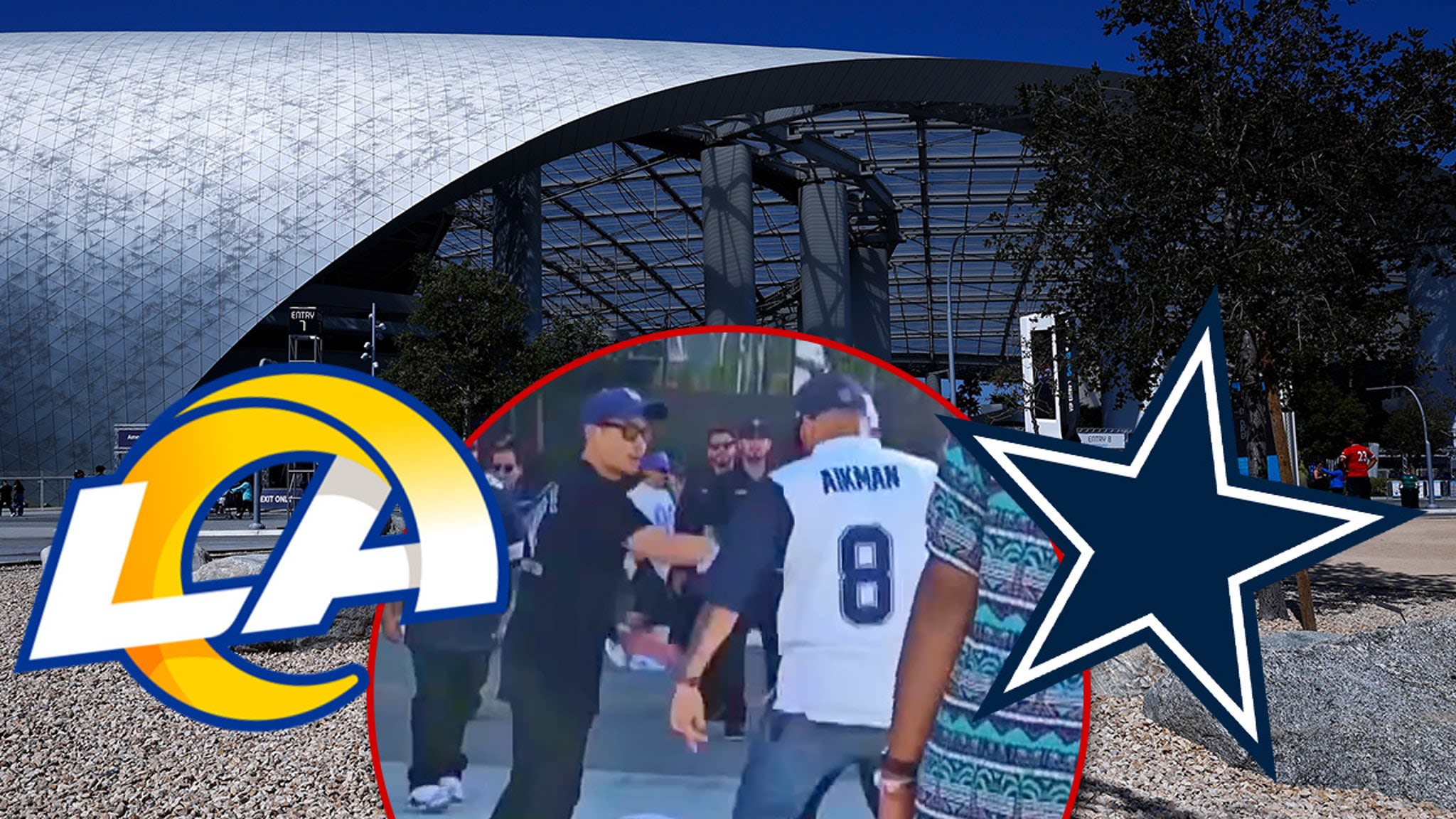 Los Angeles Rams, Dallas Cowboys Fans In Bloody Fight Outside SoFi Stadium