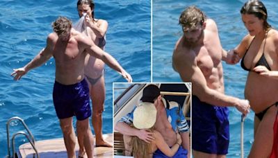 Logan Paul showered down by pregnant fiancee as he enjoys boat celebrations